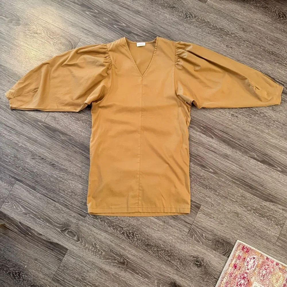 By Malene Birger Tan Puff Sleeve Dress